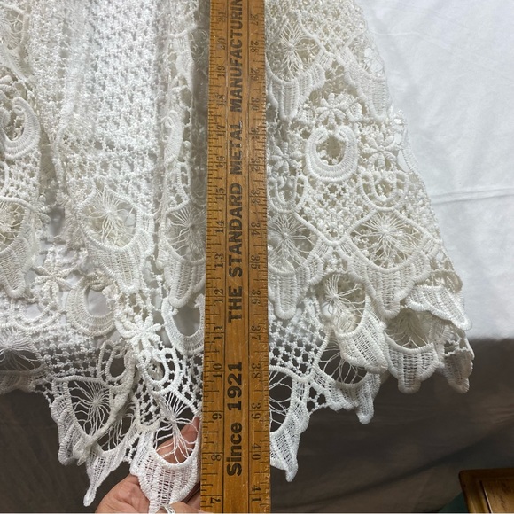 Cato Boho Crochet Open Cardigan Cream Sz 18-20 Bell Long Sleeves Open Sa… - Picture 8 of 11